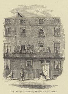 Rezidence Lady Morgan, William Street, Londýn (rytina) od English School