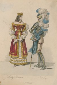 Lady Rowena a Ivanhoe od English School
