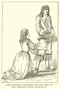 Lady Russell prosí o život svého manžela od Karla II od English School
