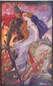 Lancelot nese z Guenevere, ilustrace z 