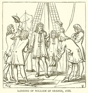Přistání Viléma Oranžského, 1688 od English School