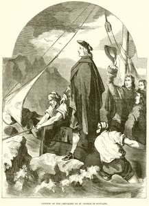 Přistání Chevalier de St. George ve Skotsku od English School