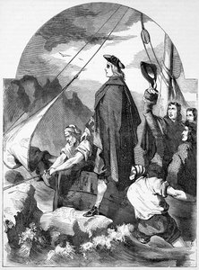 Přistání Chevalier de St. George ve Skotsku, ilustrace z 