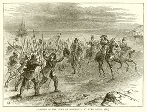 Přistání vévody z Monmounthu v Lyme Regis, 1685 od English School