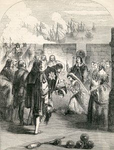 Přistání princezny Henrietty, ilustrace převzata z John Cassells Illustrated History of England, 1857 od English School