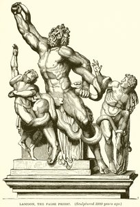 Laocoon, falešný kněz. (Vytesáno před 3000 lety) (rytina) od English School
