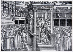Latimer kázání před Edwardem VI., ilustrace z Historie národa od English School