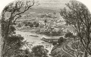 Launceston, Tasmánie, kolem roku 1880, z 