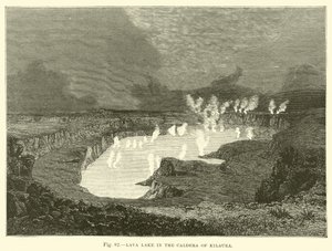 Lávové jezero v kaldeře Kilauea od English School