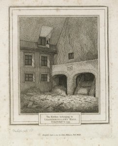 Leathersellers Hall, Bishopsgate Street. Zbořen 1799 od English School