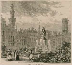 Leicester Square, Londýn, v roce 1874 od English School