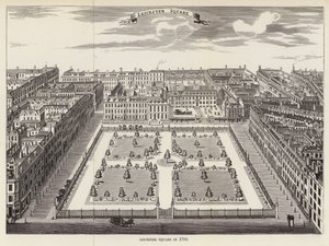 Leicester Square v roce 1700 od English School