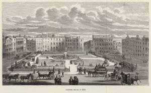 Leicester Square v roce 1874 od English School