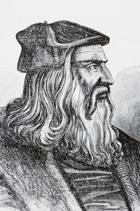 Leonardo Da Vinci (litho) od English School