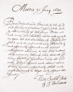 Dopis Henryho Scobella, 20. června 1648 od English School