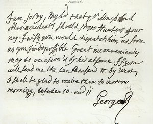 Dopis Jiřího II vévodovi z Newcastlu, 1759, publikovaný v 