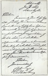 Dopis Williama IV lady Nelsonové, 1827, publikovaný v 