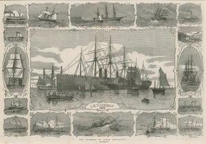 Leviatan 1858; sestřih obrázků ukazujících průběh parní navigace