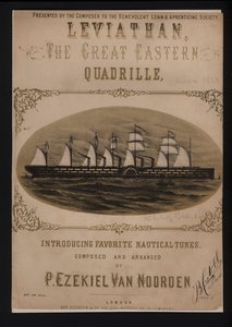 Leviathan, The Great Eastern, viktoriánský obal noty (litho) od English School