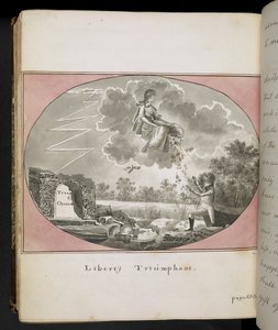 Liberty triumfální, „Dobrodružství Thomase Waltera, jak je vypráví přítel:“ autobiografie Jorgena Jorgensena, věnovaná Williamu Jacksonu Hookerovi (barevná rytina) od English School