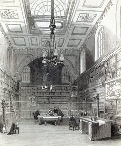 Knihovna Sněmovny lordů, z "The Illustrated London News", 22. března 1845. od English School