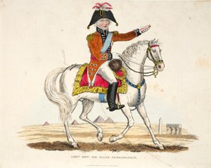 Generálporučík Sir Ralph Abercrombie, hospoda od Richarda Evanse, vyryl Romney, ilustrace z An Historical Account of the Battle of Waterloo od Williama Mudforda, 1816 od English School