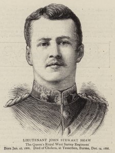 Poručík John Stewart Shaw (rytina) od English School