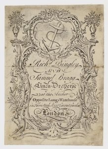 Linen Draper, Bingley & Bragg, obchodní karta od English School