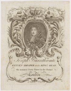 Linen Draper, John Burnthwaite, obchodní karta od English School