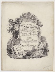 Litograf, Whittock & Goodman, obchodní karta od English School