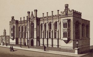 Liverpool: Liverpool College, Shaw Street (litografie) od English School
