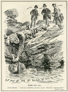 Lloyd George vyzývá zaměstnavatele, bankéře a dělníky ke spolupráci v boji proti nezaměstnanosti, 1921 od English School