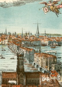 London Bridge (kolorovaná rytina) od English School
