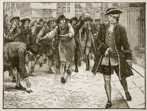 Lord Bute a Londýňané, 1763, ilustrace z Cassells Illustrated History of England (sépiová fotografie) od English School