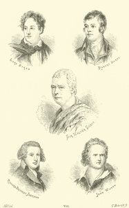 Lord Byron, Robert Burns, Sir Walter Scott, Richard Brinsley Sheridan, John Wilson od English School