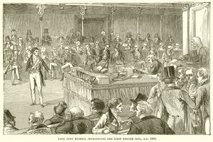 Lord John Russell představuje první reformní zákon, A.D. 1831 od English School