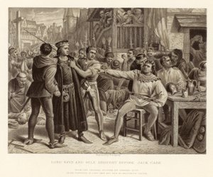 Lord Saye a Sele přivedli před Jacka Cadea; z originálního obrázku Charlese Lucyho od English School