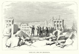 Louis XIV a jeho architekti (rytina) od English School