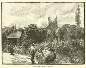 Lych Gate, Eversley Church (rytina) od English School