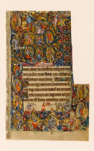 MS 1-2005, fol. 9r: The Tree of Jesse a Beatus počáteční hranice s hudebníkem a groteskním bojem, z Macclesfieldského žaltáře, Use of Sarum, East Anglia, c.1330 od English School