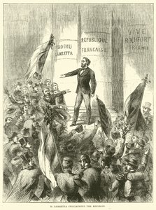 M Gambetta vyhlašuje republiku, září 1870 od English School