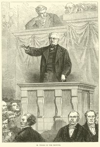 M Thiers na tribuně, 1871 od English School