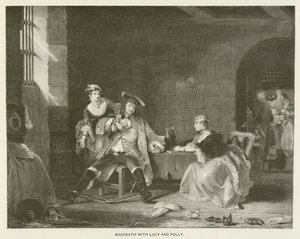 Macheath s Lucy a Polly (rytina) od English School