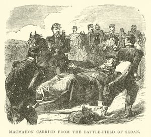 Macmahon vynášen z bitevního pole Sedan, září 1870 od English School