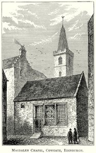 Magdalen Chapel, Cowgate, Edinburgh (rytina) od English School