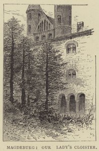 Magdeburg, klášter Panny Marie (rytina) od English School