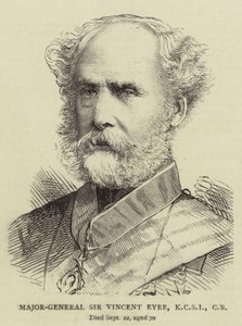 Generálmajor Sir Vincent Eyre, KCSI, CB (rytina) od English School