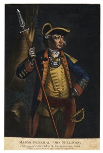 Generálmajor John Sullivan, 1776 (ručně kolorovaná mezzotinta)