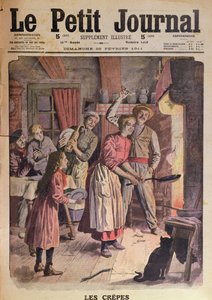Výroba palačinek, ilustrace z Le Petit Journal, 26. února 1911