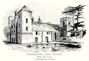 Manor-House, Acton Burnell (rytina) od English School